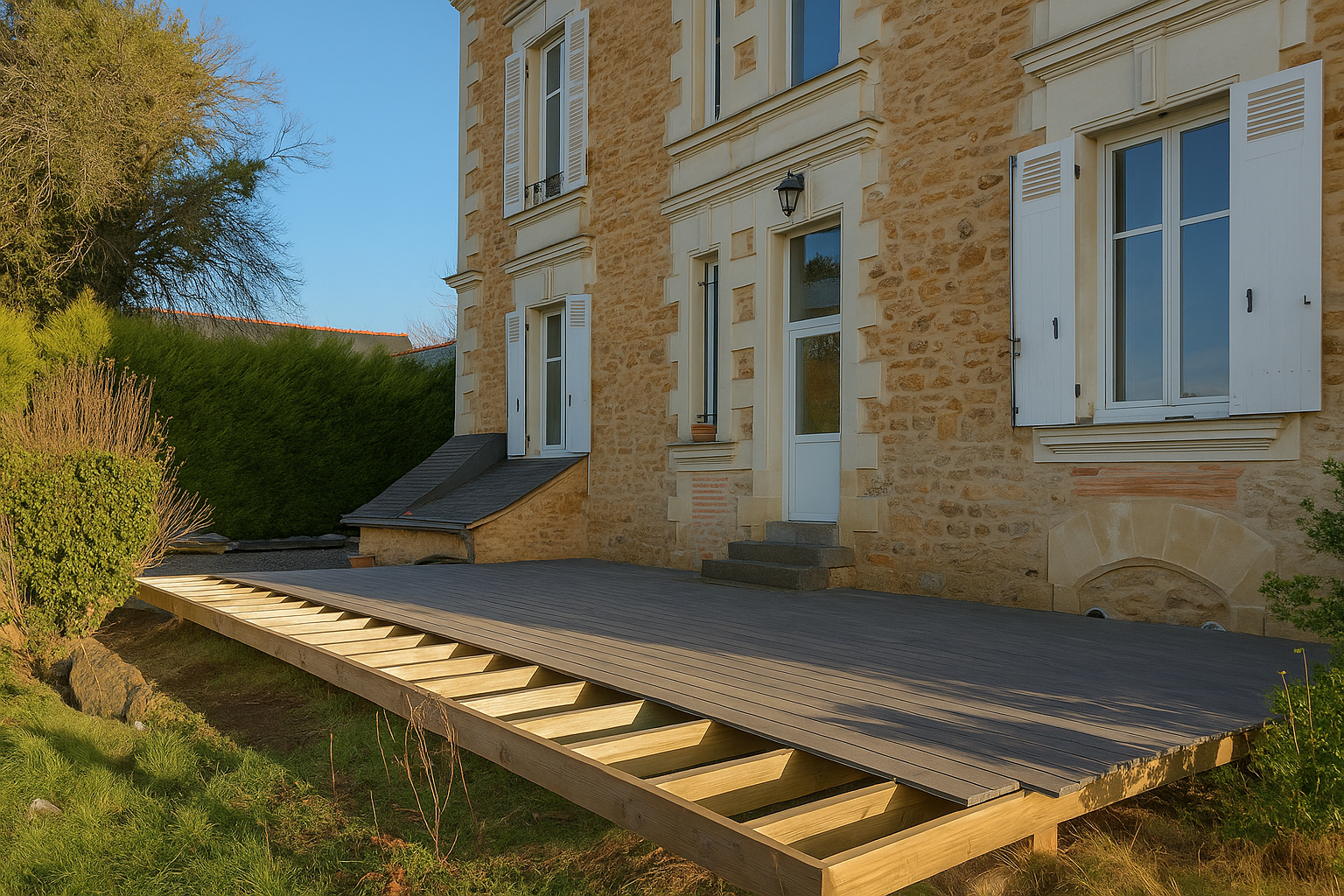 Charpente bois et terrasses à Segré-en-Anjou Bleu