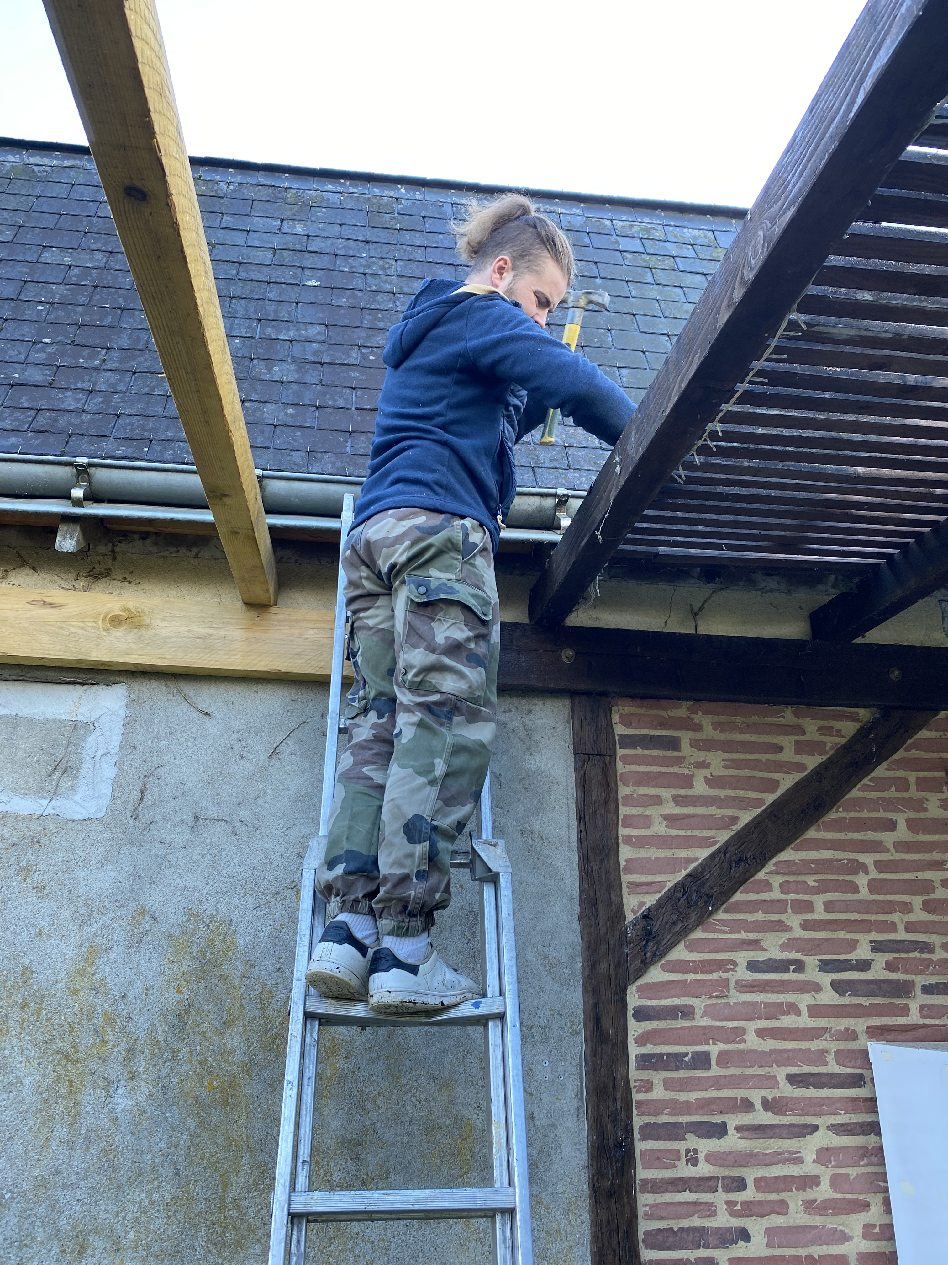 Ossature bois avec larges ouvertures vitrées