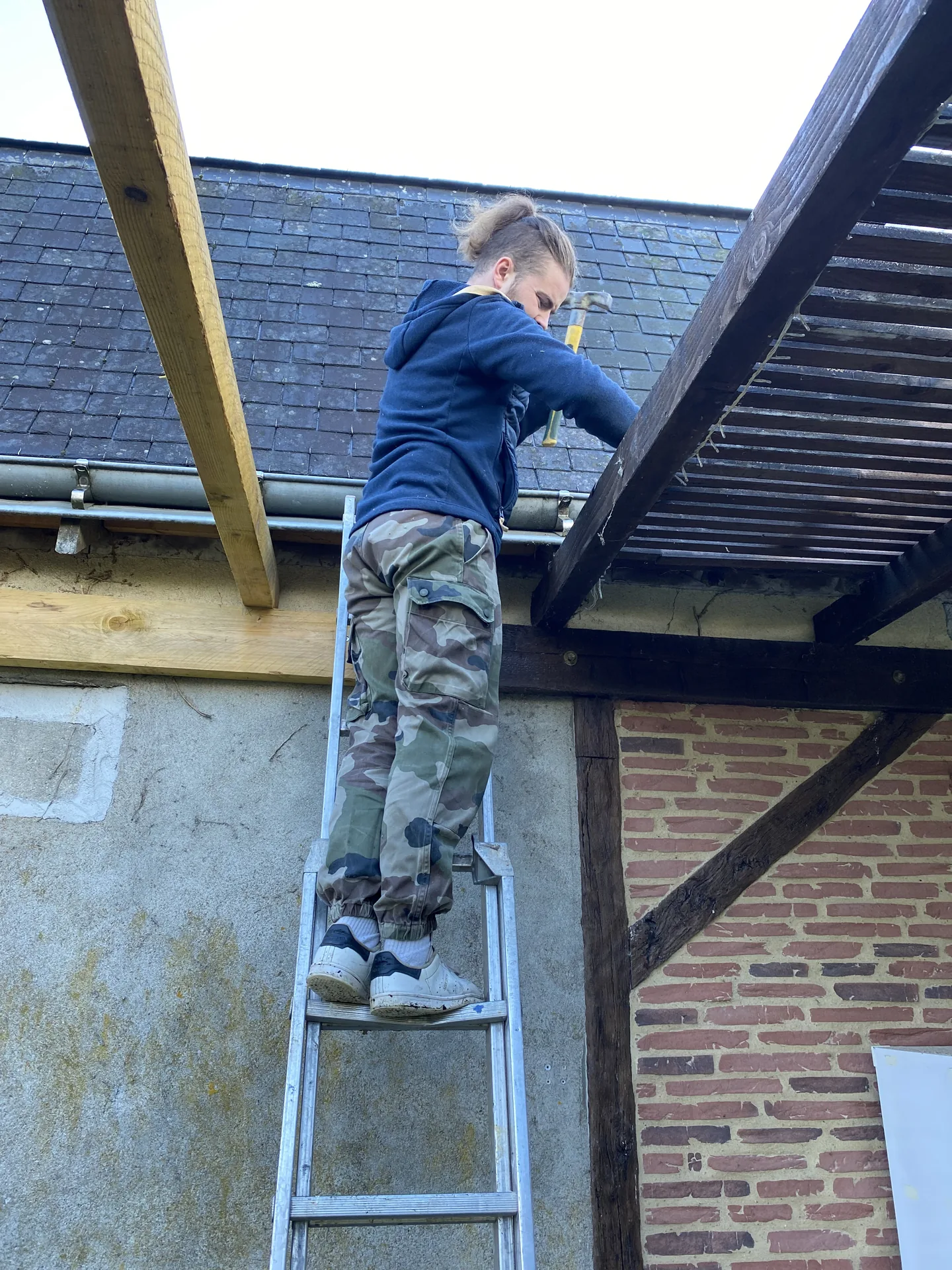 Ossature bois avec larges ouvertures vitrées